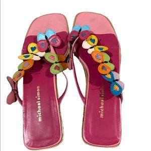 Woman pink butterfly sandals size 8